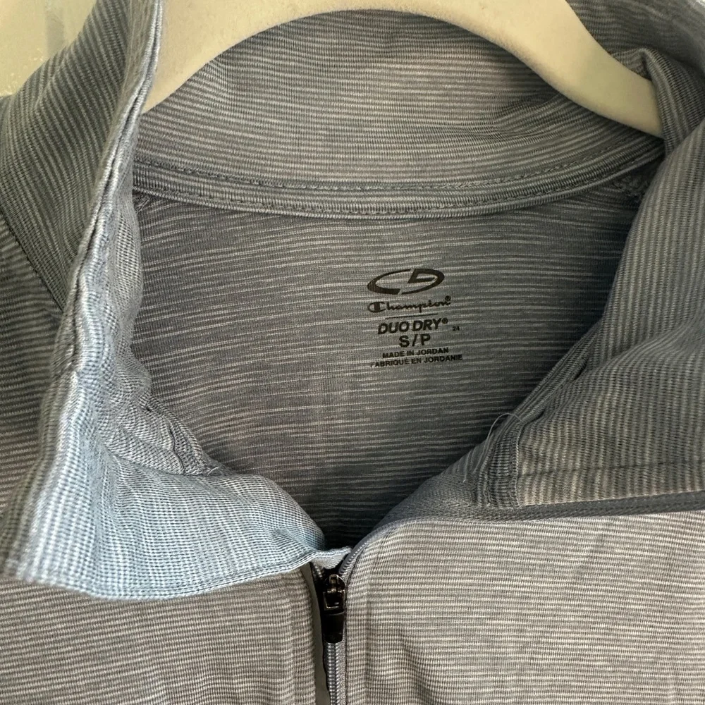 Champion Light Gray Striped Quarter-Zip Top - Picture 2 of 5